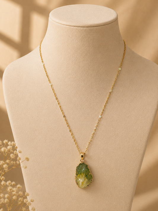 Vrenora Blush Stone Gold Pendant Necklace