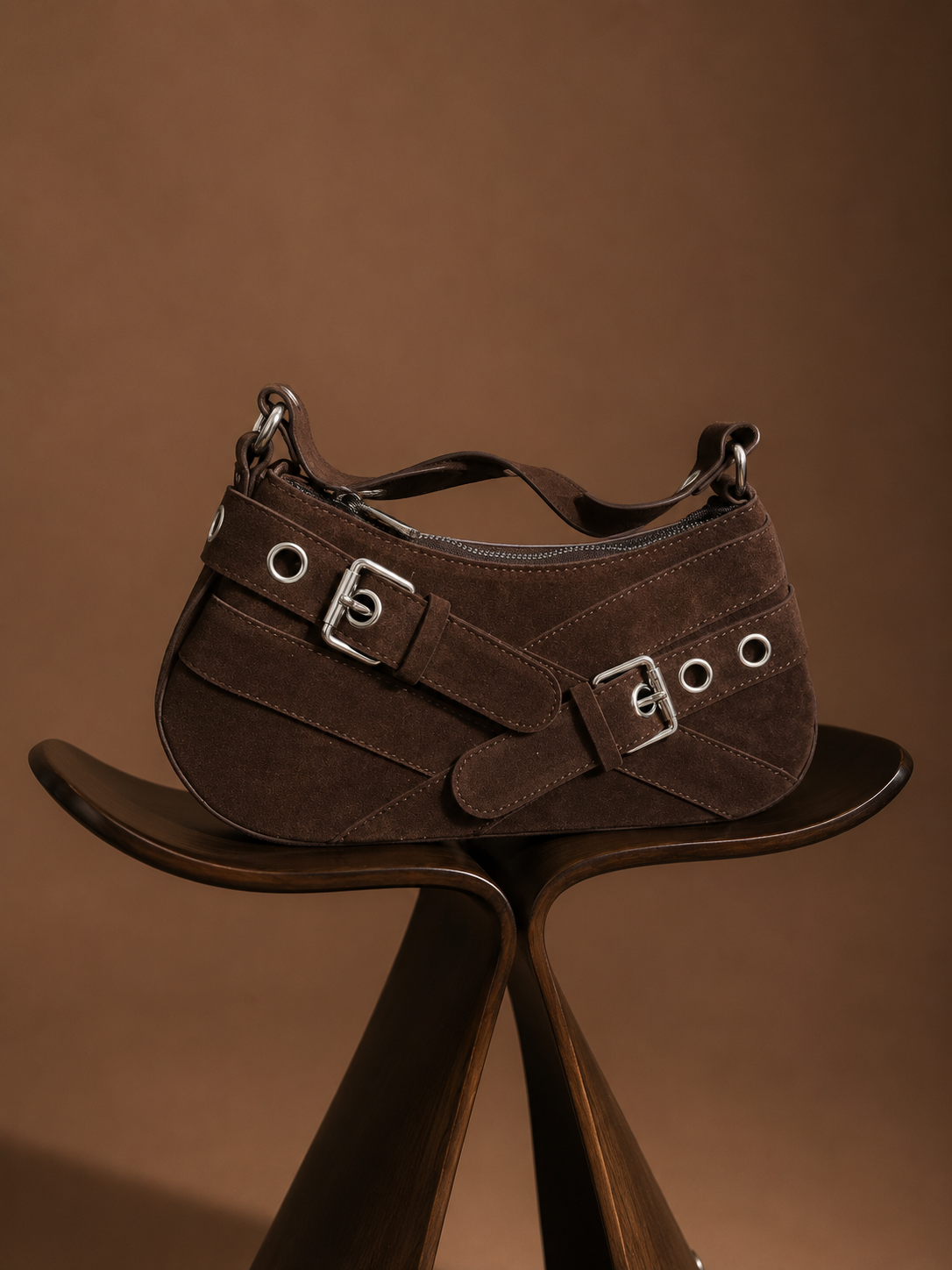 Vrenora Luna Buckle Shoulder Bag – Cocoa Brown
